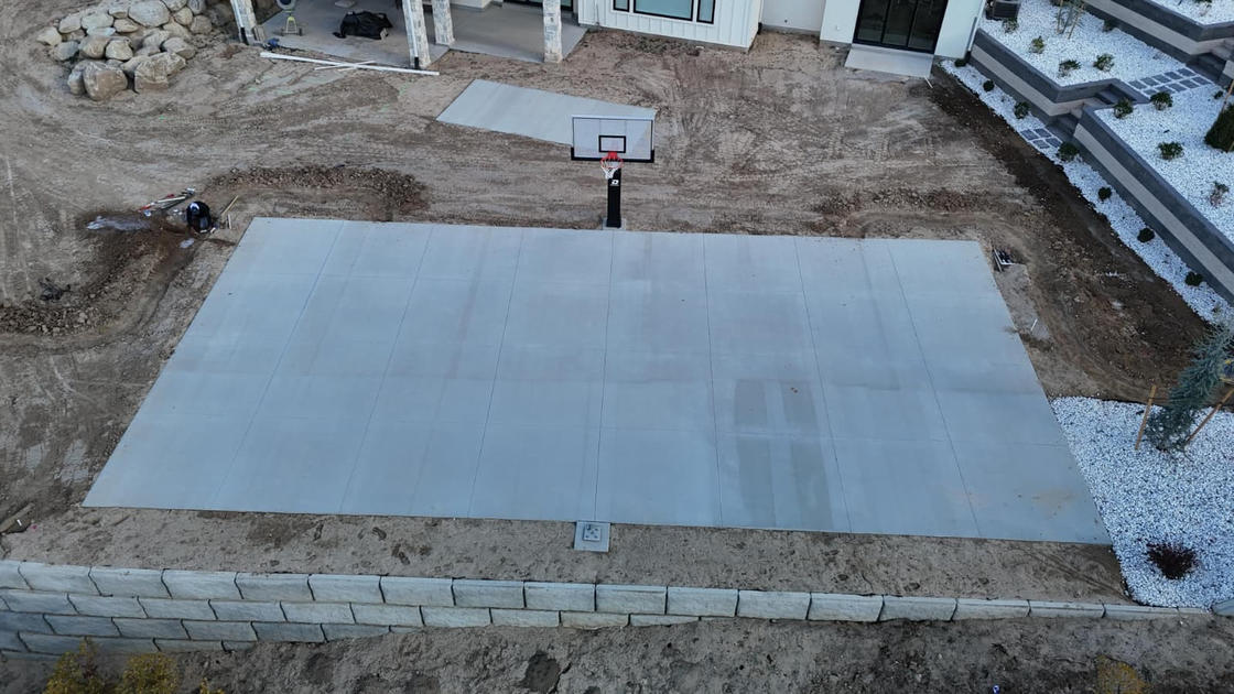 Concrete basketball court